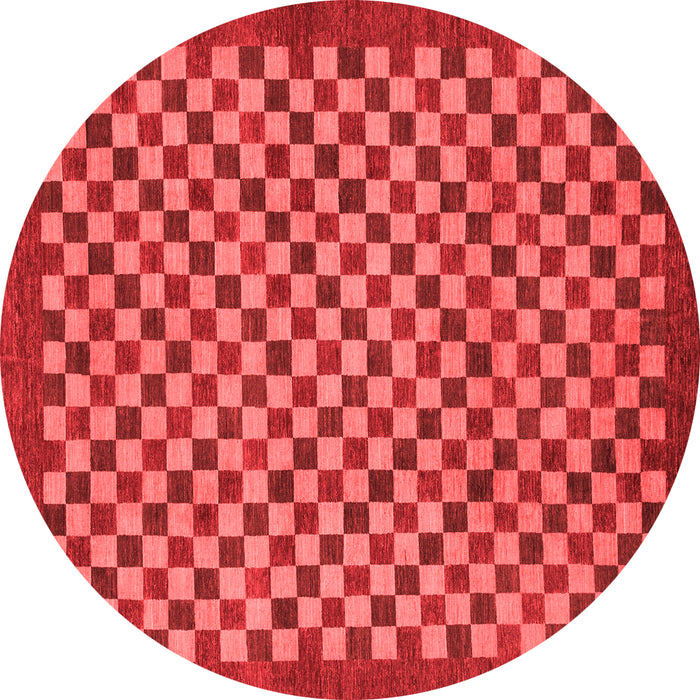 Machine Washable Checkered Red Modern Rug, wshabs1500red