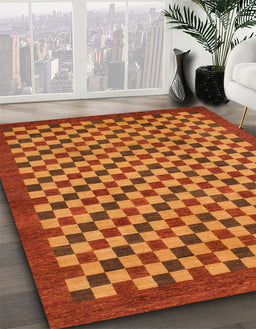 Abstract Red Checkered Rug in Family Room, abs1500
