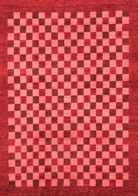 Checkered Red Modern Rug, abs1500red