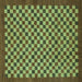 Square Machine Washable Checkered Turquoise Modern Area Rugs, wshabs1500turq
