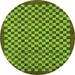 Round Checkered Green Modern Rug, abs1500grn