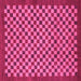 Square Checkered Pink Modern Rug, abs1500pnk