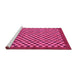 Sideview of Machine Washable Checkered Pink Modern Rug, wshabs1500pnk