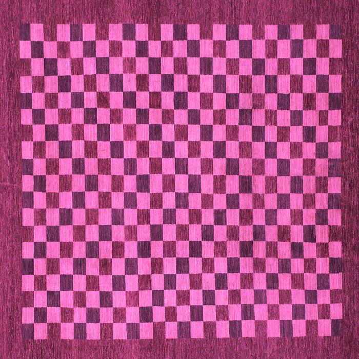 Square Machine Washable Checkered Purple Modern Area Rugs, wshabs1500pur