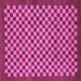 Square Machine Washable Checkered Purple Modern Area Rugs, wshabs1500pur