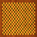 Square Checkered Yellow Modern Rug, abs1500yw