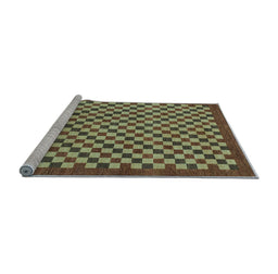 Sideview of Machine Washable Checkered Light Blue Modern Rug, wshabs1500lblu
