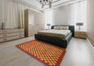 Machine Washable Abstract Red Rug in a Bedroom, wshabs1500