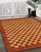 Abstract Red Checkered Rug in Family Room, abs1500