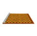 Sideview of Machine Washable Checkered Yellow Modern Rug, wshabs1500yw