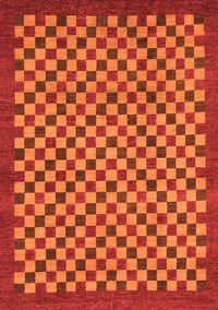 Checkered Orange Modern Rug, abs1500org