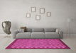 Machine Washable Checkered Purple Modern Area Rugs in a Living Room, wshabs1500pur