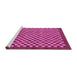 Sideview of Machine Washable Checkered Purple Modern Area Rugs, wshabs1500pur