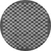 Round Checkered Gray Modern Rug, abs1500gry