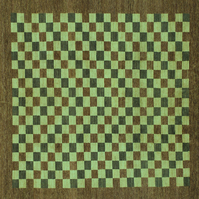Square Checkered Turquoise Modern Rug, abs1500turq