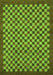 Machine Washable Checkered Green Modern Area Rugs, wshabs1500grn
