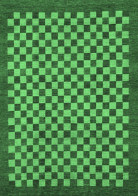 Checkered Emerald Green Modern Rug, abs1500emgrn