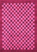 Machine Washable Checkered Pink Modern Rug, wshabs1500pnk