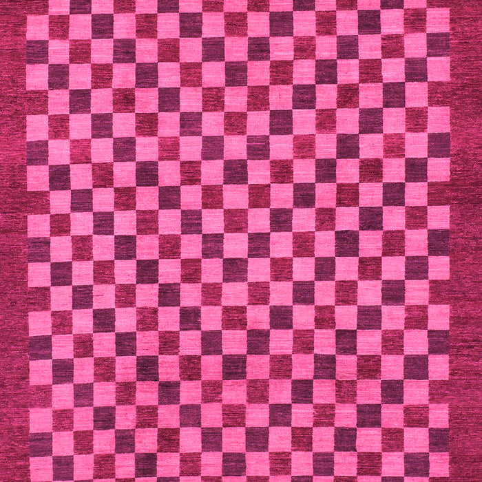 Machine Washable Checkered Pink Modern Rug, wshabs1500pnk
