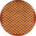 Round Machine Washable Abstract Red Rug, wshabs1500