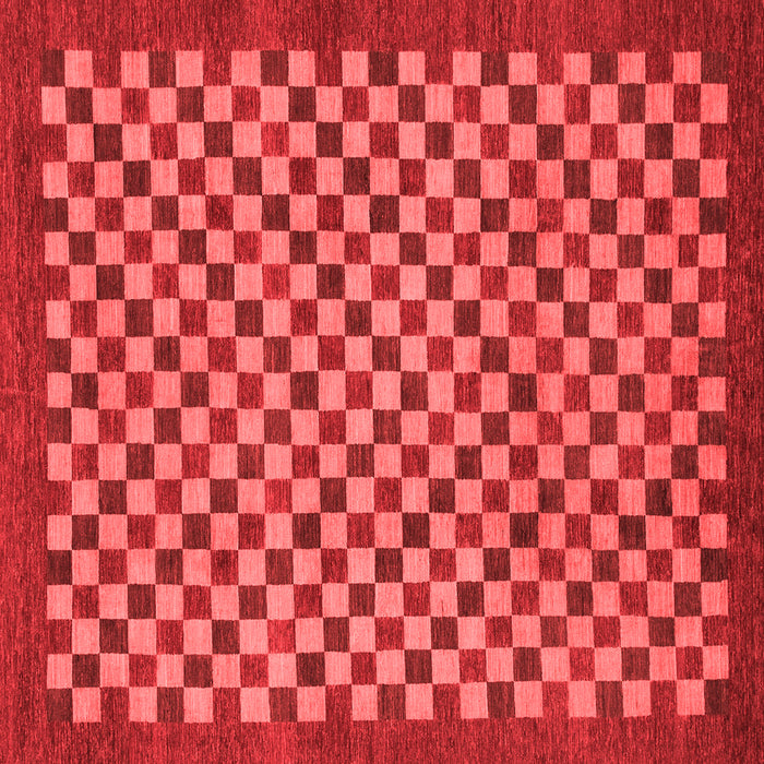 Machine Washable Checkered Red Modern Rug, wshabs1500red
