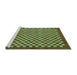 Sideview of Machine Washable Checkered Turquoise Modern Area Rugs, wshabs1500turq