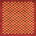 Square Machine Washable Checkered Orange Modern Area Rugs, wshabs1500org