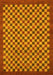 Machine Washable Checkered Yellow Modern Rug, wshabs1500yw