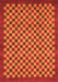 Machine Washable Checkered Orange Modern Area Rugs, wshabs1500org