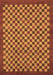 Machine Washable Checkered Brown Modern Rug, wshabs1500brn