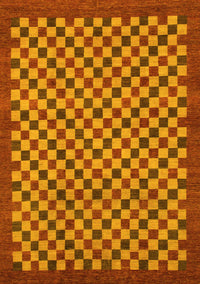 Checkered Yellow Modern Rug, abs1500yw