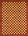 Abstract Red Checkered Rug, abs1500