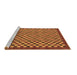 Sideview of Machine Washable Checkered Brown Modern Rug, wshabs1500brn