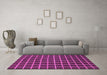 Machine Washable Checkered Purple Modern Area Rugs in a Living Room, wshabs1501pur