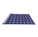 Sideview of Machine Washable Checkered Blue Modern Rug, wshabs1501blu