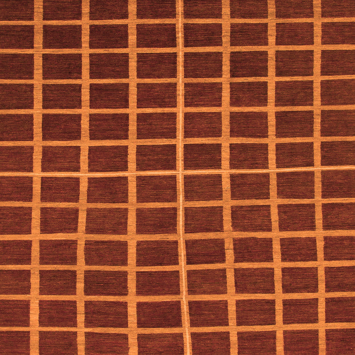 Square Machine Washable Checkered Orange Modern Area Rugs, wshabs1501org