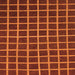 Square Machine Washable Checkered Orange Modern Area Rugs, wshabs1501org