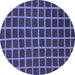 Round Checkered Blue Modern Rug, abs1501blu