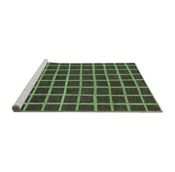 Sideview of Machine Washable Checkered Turquoise Modern Area Rugs, wshabs1501turq