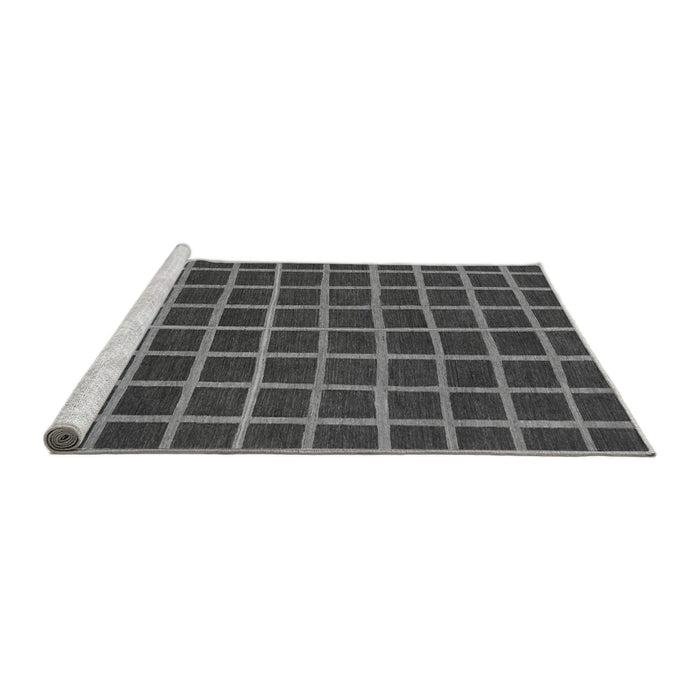 Sideview of Machine Washable Checkered Gray Modern Rug, wshabs1501gry
