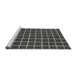 Sideview of Machine Washable Checkered Gray Modern Rug, wshabs1501gry