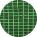 Round Checkered Emerald Green Modern Rug, abs1501emgrn