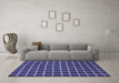 Machine Washable Checkered Blue Modern Rug in a Living Room, wshabs1501blu