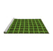 Sideview of Machine Washable Checkered Green Modern Area Rugs, wshabs1501grn