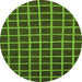 Round Checkered Green Modern Rug, abs1501grn