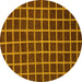 Round Checkered Yellow Modern Rug, abs1501yw