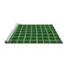 Sideview of Machine Washable Checkered Emerald Green Modern Area Rugs, wshabs1501emgrn