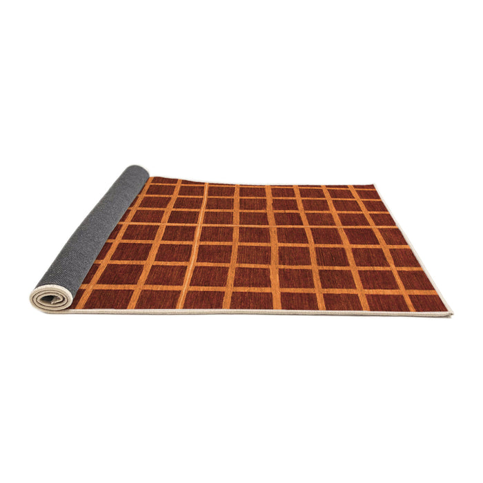 Sideview of Checkered Orange Modern Rug, abs1501org