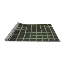 Sideview of Machine Washable Checkered Light Blue Modern Rug, wshabs1501lblu