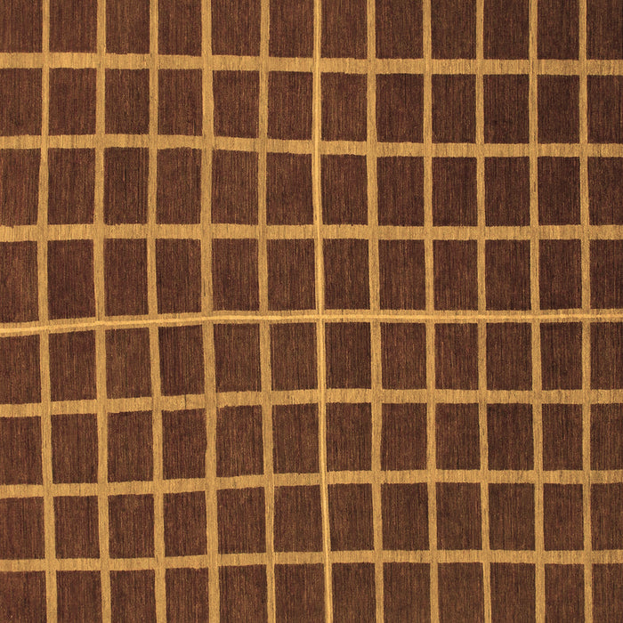 Square Machine Washable Checkered Brown Modern Rug, wshabs1501brn